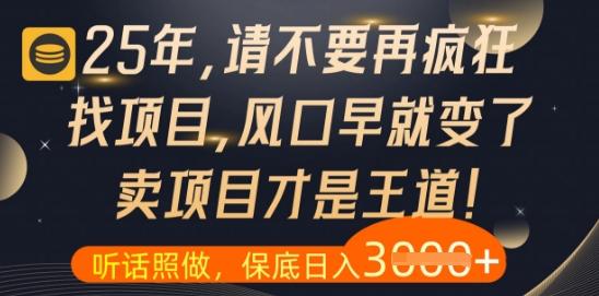什么？25年你还在疯狂找项目做，醒醒吧，看完这些你全都懂了-创奇社