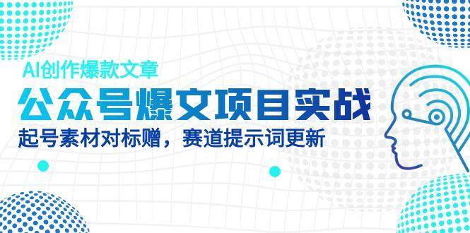 公众号爆文项目实战，AI创作爆款文章，起号素材对标赠（附赛道AI提示词）-创奇社