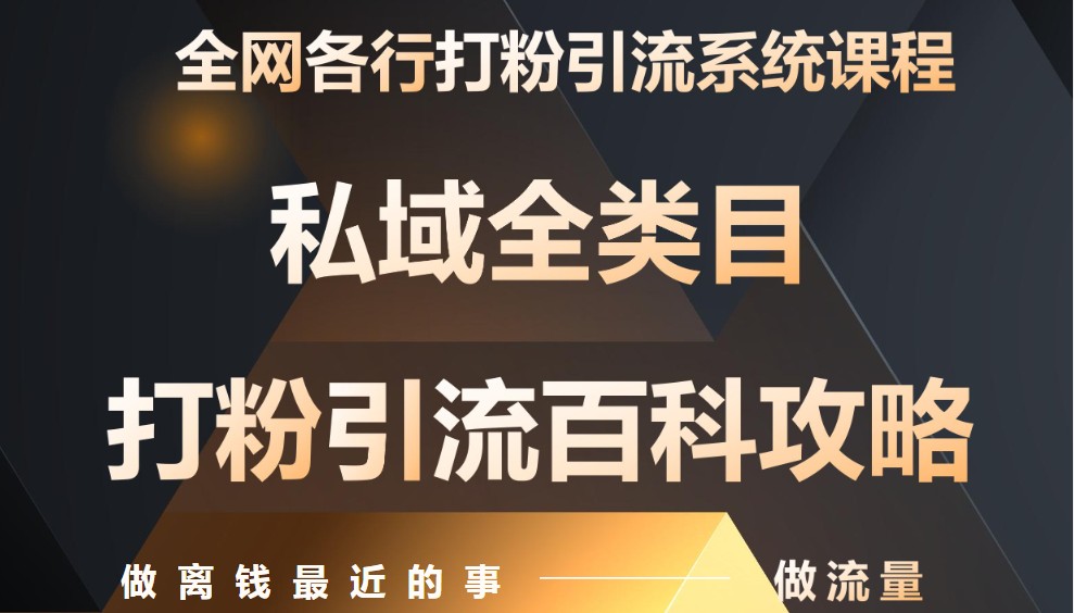 月入9万：全网唯一私域打粉引流神课，零基础手把手带你引流变现-创奇社