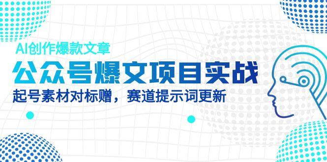 （14709期）公众号爆文项目实战，AI创作爆款文章，起号素材对标赠（附赛道AI提示词）-创奇社