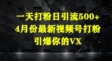 一天打粉日引流500+，4月份最新视频号打粉，引爆你的微信-创奇社