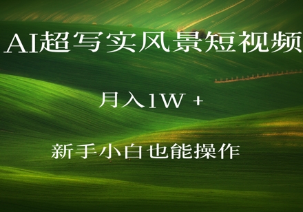AI超写实风景短视频，月入1w，新手小白都能操作-创奇社