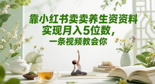 靠小红书卖养生资料实现月入5位数，一条视频教会你-创奇社