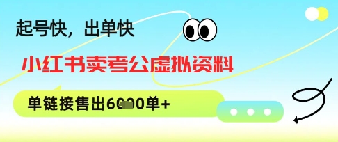 小红书卖考公虚拟资料，1单3.9-19.9，单链接销量上千单-创奇社