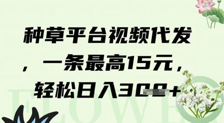 种草平台视频代发，一条最高15元，轻松日入3张-创奇社