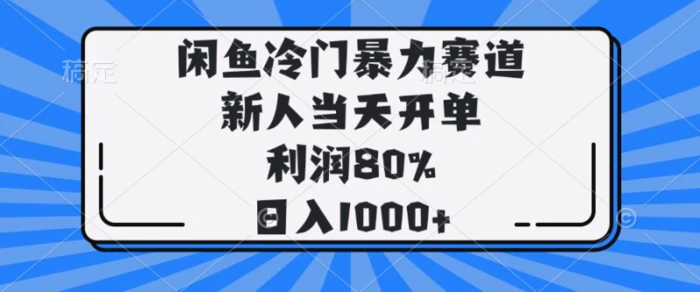 （14229期）闲鱼冷门暴力赛道，新人当天开单，利润80%，日入1000+-创奇社