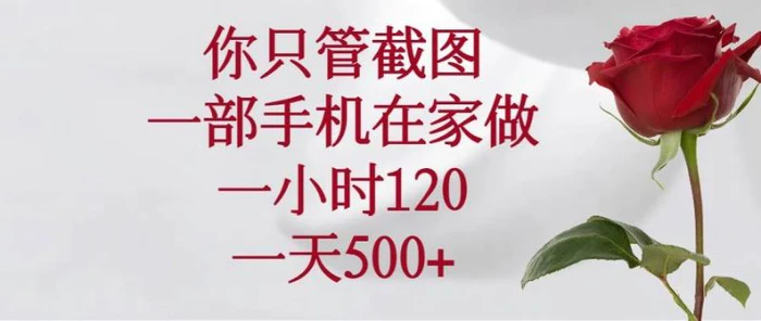 （14248期）你只管截图，一部手机在家做，一小时120，一天500+-创奇社