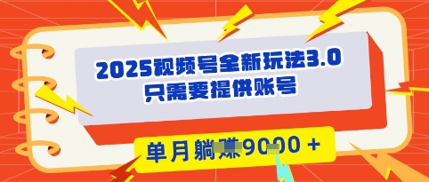 2025年视频号全新玩法3.0，操作爆款门槛低， 团队赋能，单月入9k-创奇社