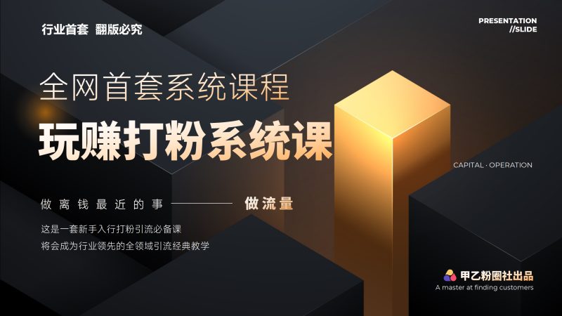 （12037期）全网首套系统打粉课，日入3000+，手把手各行引流SOP团队实战教程-创奇社