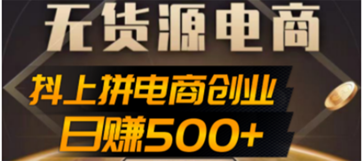 （4475期）抖上拼无货源电商创业项目、外面收费12800，日赚500+的案例解析参考-创奇社
