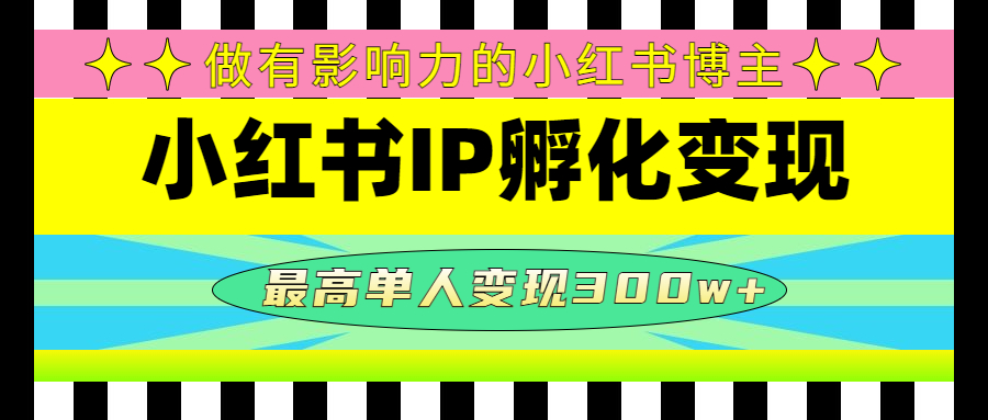 （4612期）某收费培训-小红书IP孵化变现：做有影响力的小红书博主，最高单人变现300w+-创奇社