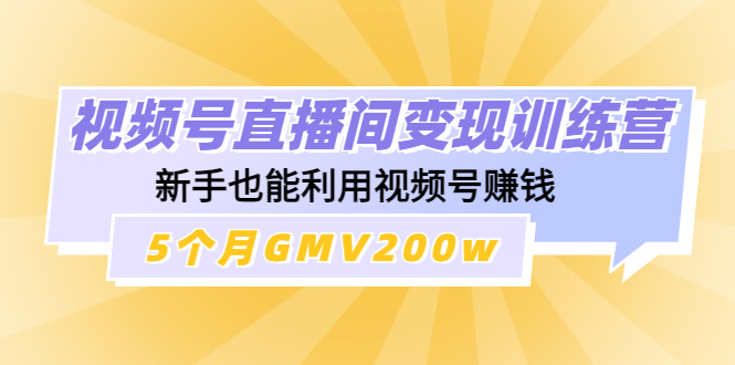 （4468期）视频号直播间变现训练营：新手也能利用视频号赚钱，5个月GMV200w-创奇社