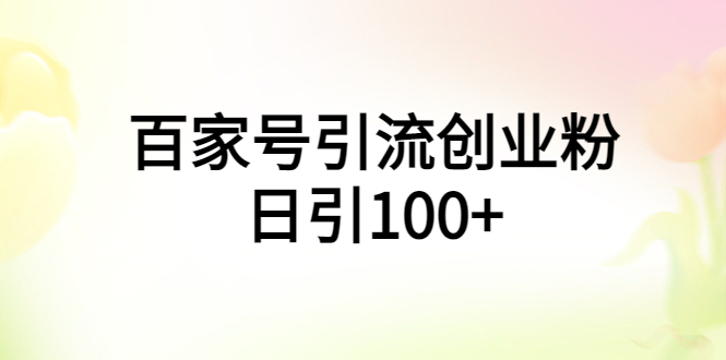 （5994期）百家号引流创业粉日引100+有手机电脑就可以操作！-创奇社