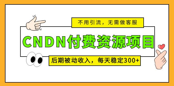 （5137期）CNDN付费资源项目，不用引流，无需做客服，后期被动收入，每天稳定300+-创奇社