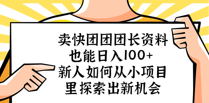 （5535期）卖快团团团长资料也能日入100+ 新人如何从小项目里探索出新机会-创奇社