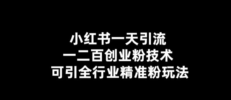 （5819期）【引流必备】小红书一天引流一二百创业粉技术，可引全行业精准粉玩法-创奇社