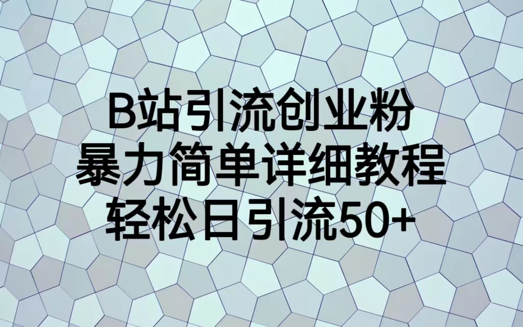 （6639期）B站引流创业粉，暴力简单详细教程，轻松日引流50+-创奇社