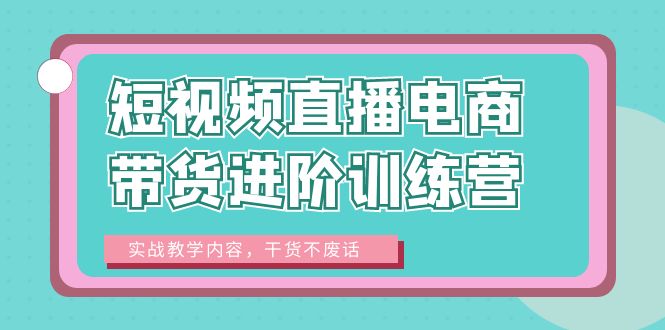 （6401期）短视频直播电商带货进阶训练营：实战教学内容，干货不废话！-创奇社