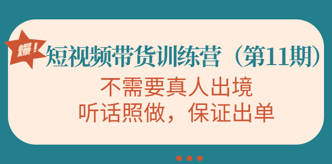 （4015期）短视频带货训练营（第11期），不需要真人出境，听话照做，保证出单-创奇社