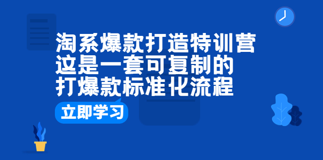 （6478期）淘系爆款打造特训营：这是一套可复制的打爆款标准化流程-创奇社