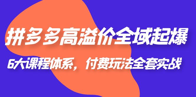 （6297期）拼多多-高溢价 全域 起爆，6大课程体系，付费玩法全套实战！-创奇社