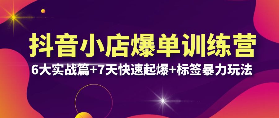 （6348期）抖音小店爆单训练营VIP线下课：6大实战篇+7天快速起爆+标签暴力玩法(32节)-创奇社