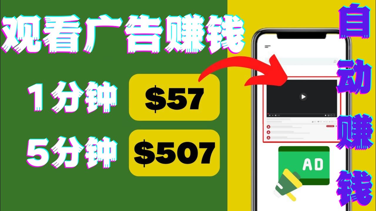 （4304期）观看视频广告，只需要点击广告，每5分钟赚57美元-创奇社