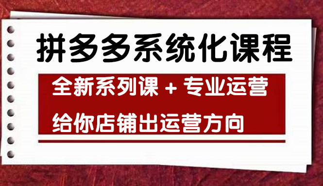 （4259期）车神陪跑，拼多多系统化课程，全新系列课+专业运营给你店铺出运营方向-创奇社