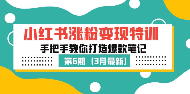 （5231期）小红书涨粉变现特训·第6期，手把手教你打造爆款笔记（3月新课）-创奇社