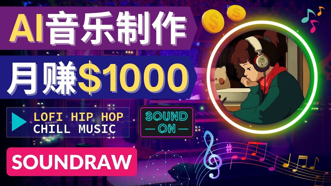 （4251期）无需任何音乐基础： 使用AI软件制作Lofi Hip Hop Chill Music 月赚1000美元-创奇社