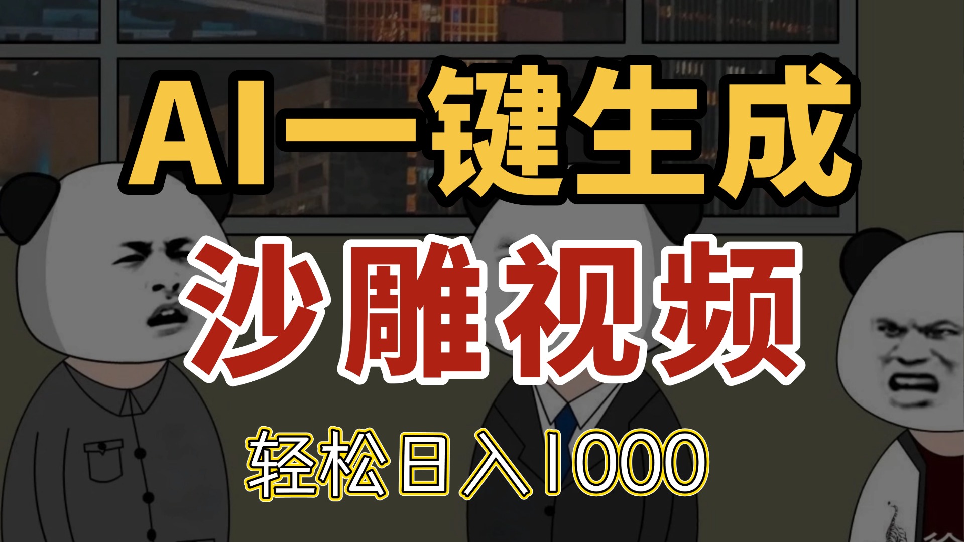（14756期）AI一键生成沙雕视频，一条视频千万播放，轻松日入1000-创奇社 - AI前沿·副业变现·资源教程！