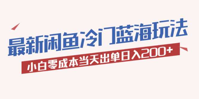 （5903期）2023最新闲鱼冷门蓝海玩法，小白零成本当天出单日入200+-创奇社
