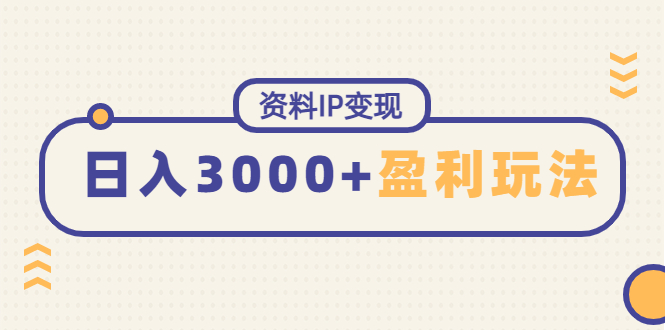 （4576期）资料IP变现，能稳定日赚3000起的持续性盈利玩法-创奇社
