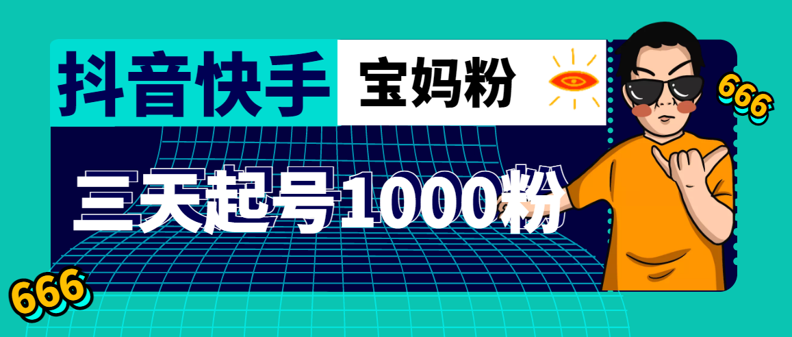 （4818期）抖音快手三天起号涨粉1000宝妈粉丝的核心方法【详细玩法教程】-创奇社 - AI前沿·副业变现·资源教程！