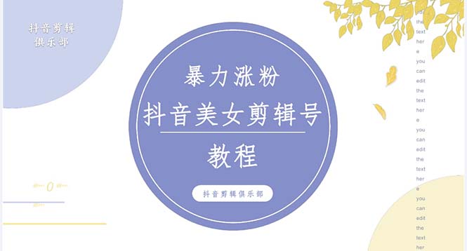 （5109期）抖音快手暴力涨粉美女混剪视频教程 百分百过原创图片教程 附带违规申诉方法-创奇社