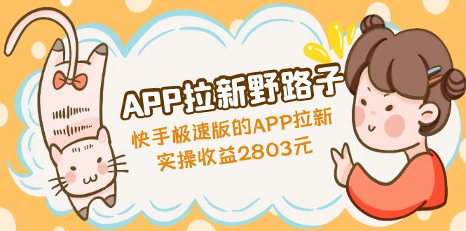 （4946期）APP拉新野路子：快手极速版的APP拉新赚，实操收益2803元-创奇社