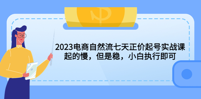 （5956期）2023电商自然流七天正价起号实战课：起的慢，但是稳，小白执行即可！-创奇社