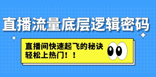 （4756期）直播流量底层逻辑密码：直播间快速起飞的秘诀，轻松上热门-创奇社 - AI前沿·副业变现·资源教程！