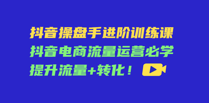 （4327期）抖音操盘手进阶训练课：抖音电商流量运营必学，提升流量+转化！-创奇社
