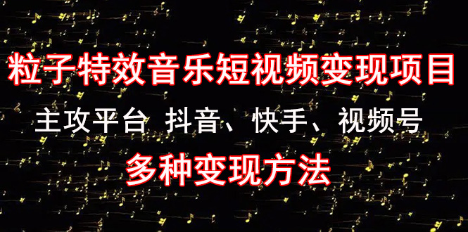 （4586期）《粒子特效音乐短视频变现项目》主攻平台 抖音、快手、视频号 多种变现方法-创奇社 - AI前沿·副业变现·资源教程！