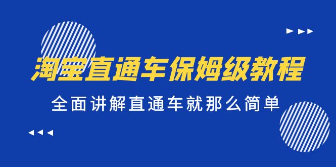 （5328期）淘宝直通车保姆级教程，全面讲解直通车就那么简单！-创奇社 - AI前沿·副业变现·资源教程！