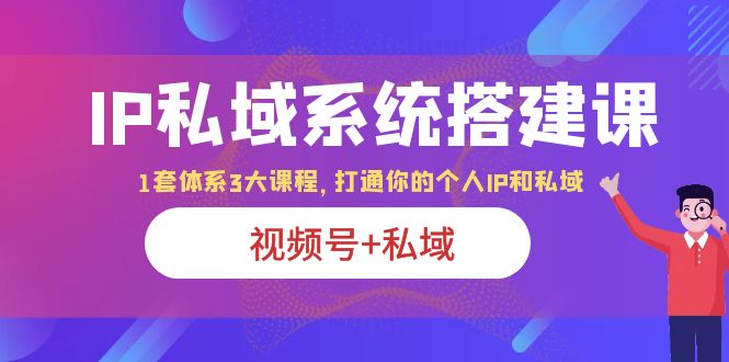 （6308期）IP私域 系统搭建课，视频号+私域 1套 体系 3大课程，打通你的个人ip私域-创奇社 - AI前沿·副业变现·资源教程！