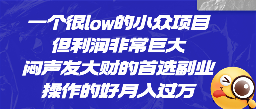 （6601期）一个很low的小众项目，但利润非常巨大，闷声发大财的首选副业，月入过万-创奇社