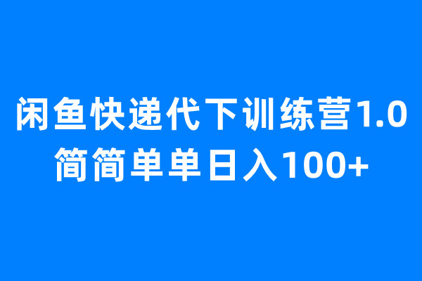 （6653期）闲鱼快递代下训练营1.0，简简单单日入100+-创奇社