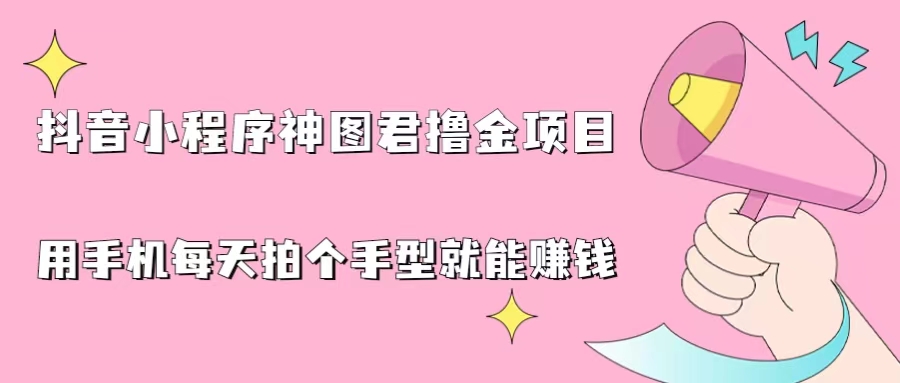 （6733期）抖音小程序神图君撸金项目，用手机每天拍个手型挂载一下小程序就能赚钱-创奇社
