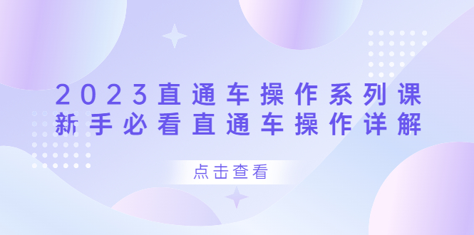（6766期）2023直通车操作 系列课，新手必看直通车操作详解-创奇社 - AI前沿·副业变现·资源教程！