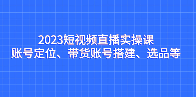 （7081期）2023短视频直播实操课，账号定位、带货账号搭建、选品等-创奇社