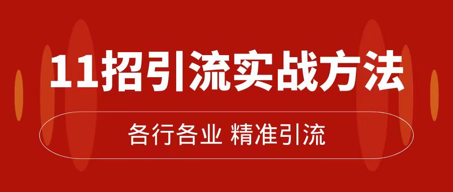 （7386期）精准引流术：11招引流实战方法，让你私域流量加到爆（11节课完整版）-创奇社