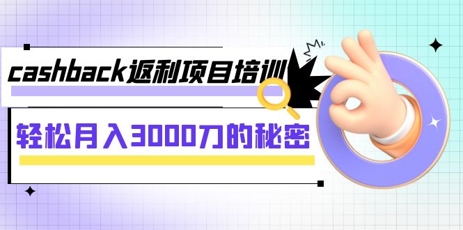（7765期）cashback返利项目培训：轻松月入3000刀的秘密（8节课）-创奇社