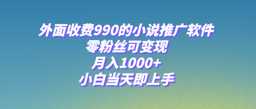 （8016期）小说推广软件，零粉丝可变现，月入1000+，小白当天即上手【附189G素材】-创奇社 - AI前沿·副业变现·资源教程！